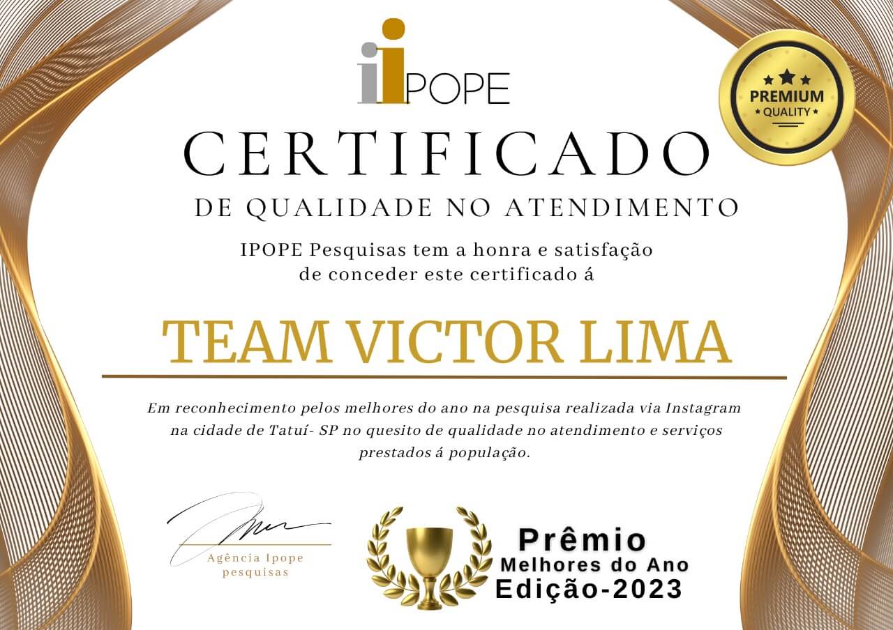 Certificado de qualidade no atendimento